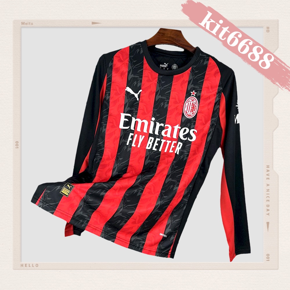 2025/2026 AC Milan Home Long Sleeve Football Shirt (Fan Edition)