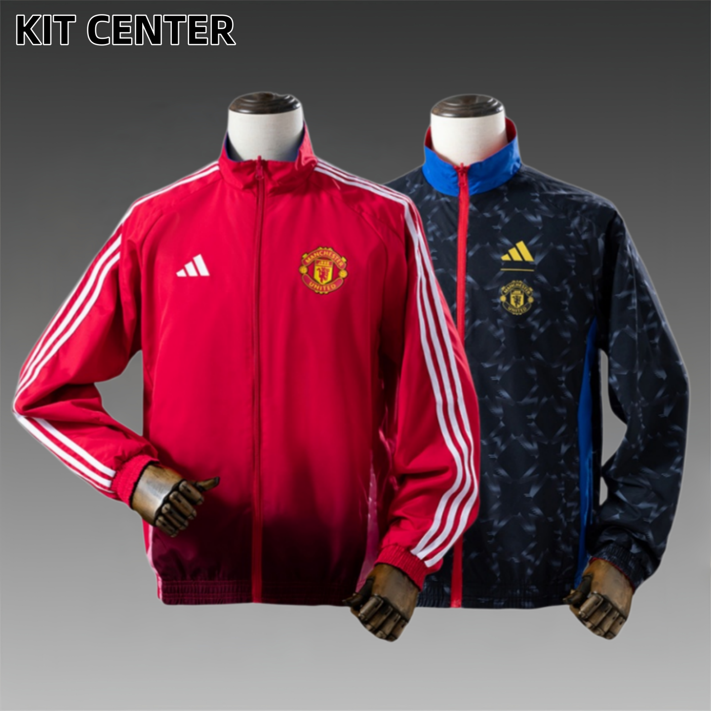 25/26 Manchester United Reversible Jacket Windbreaker - Black/Red
