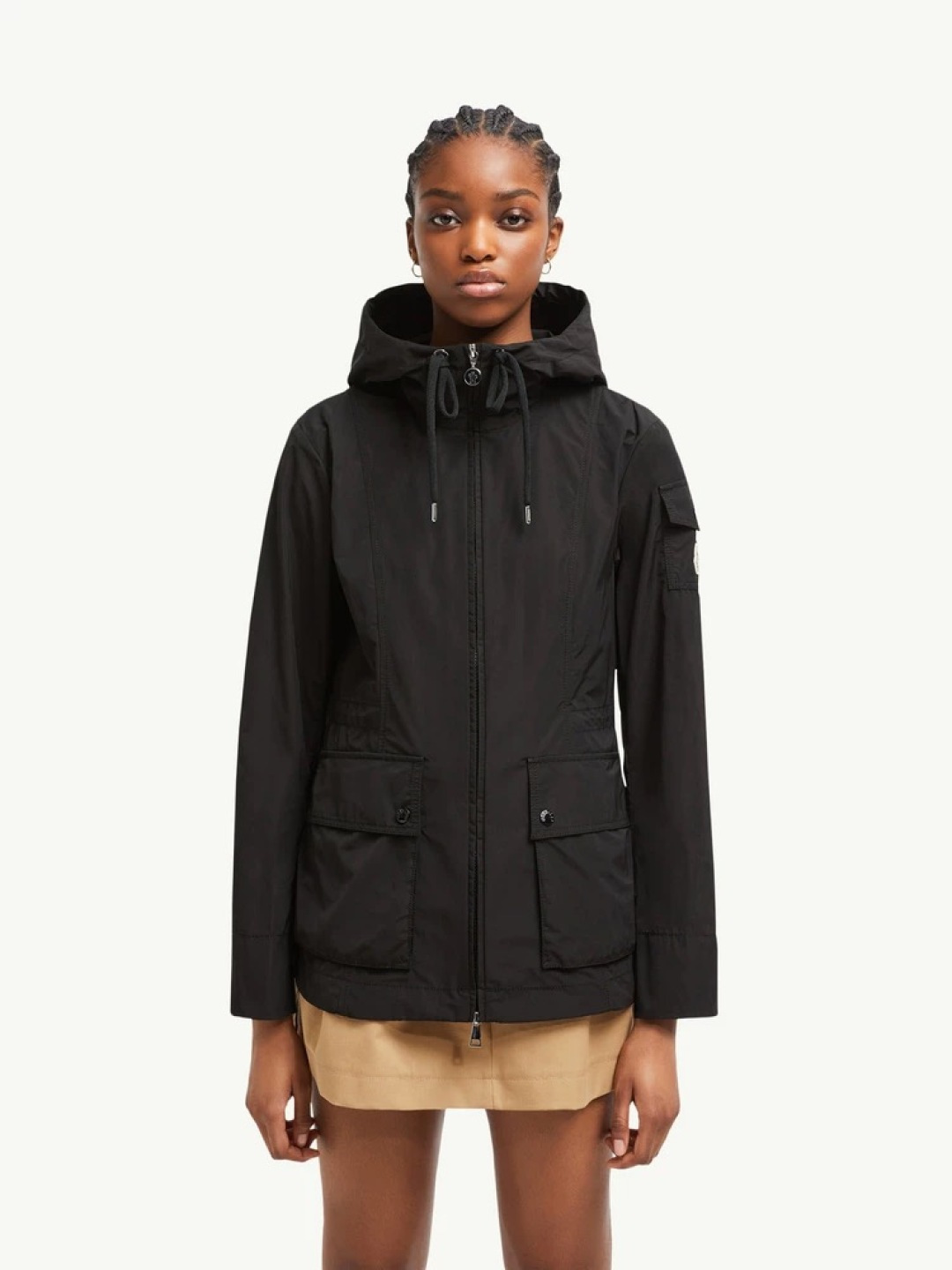 Moncler 2026 Autumn Winter Women's Jackets Polyester Hooded Tassel Zipper Casual Slim Woman's Coats MKDFWJ26013