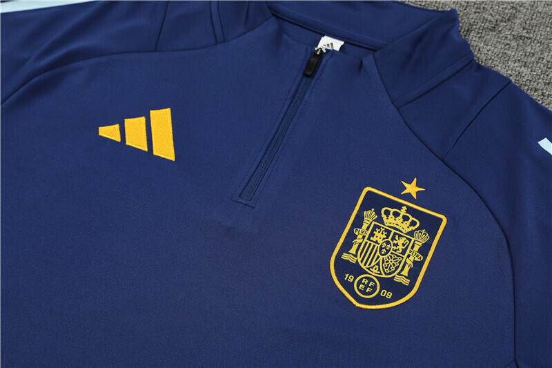 24/25 Spain royal blue Half Zip Training Kit (Adult Kids Kit)