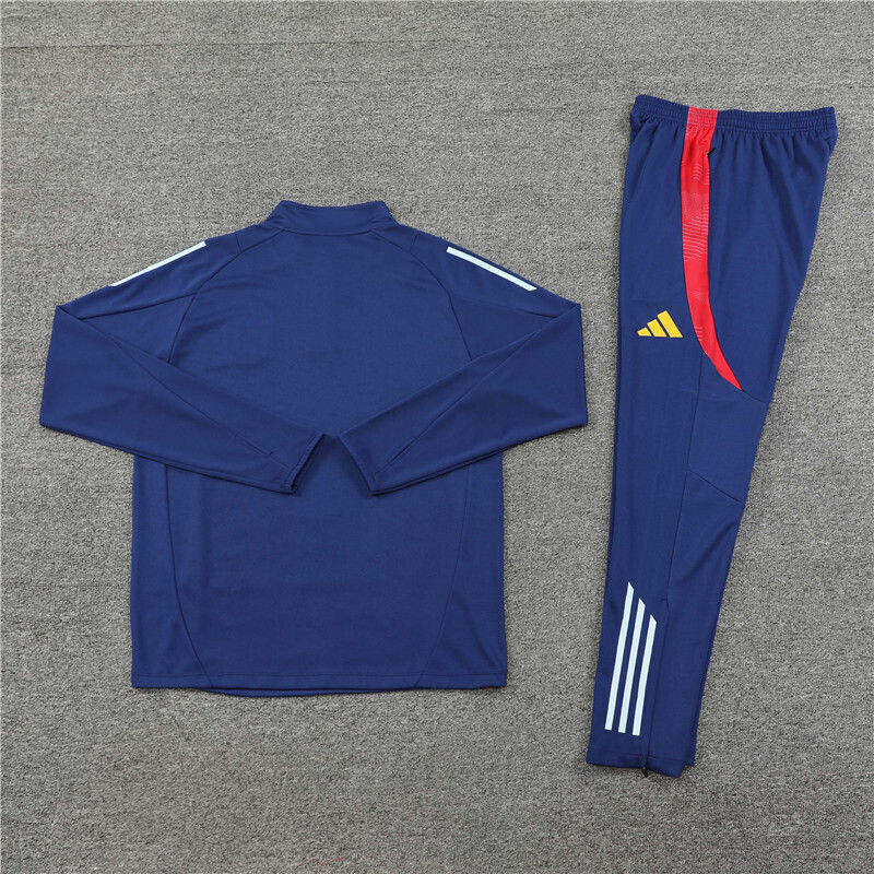 24/25 Spain royal blue Half Zip Training Kit (Adult Kids Kit)