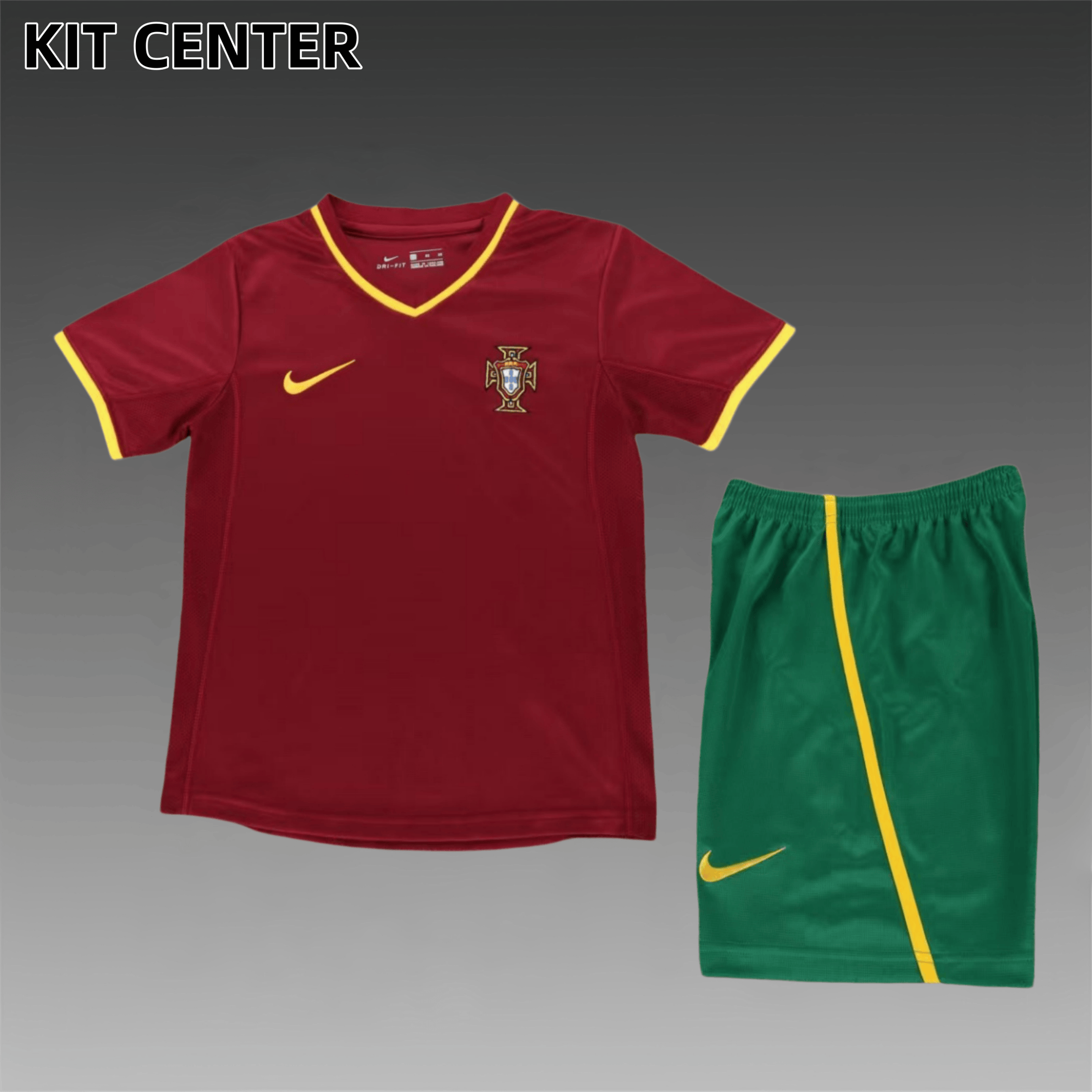 2000 Portugal home Retro Football Shirt  Kids Kit
