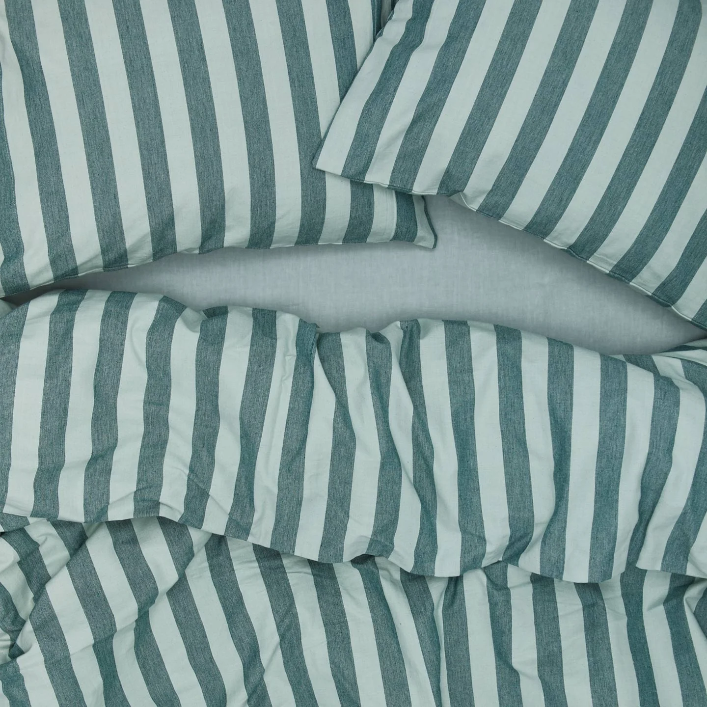 Essential Striped Duvet - Sky/Peacock