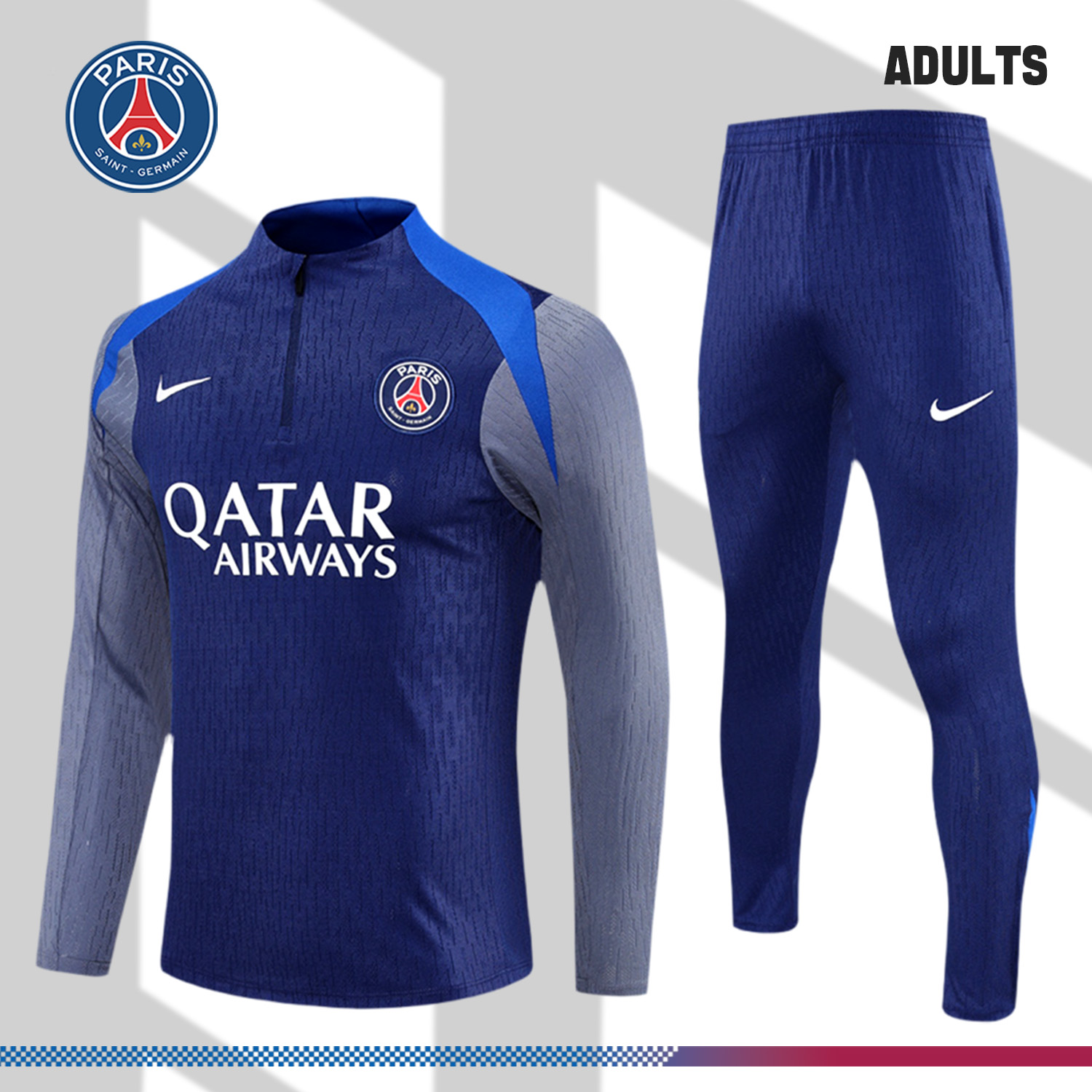 2025/2026 Paris Saint-Germain Half-Zip Tracksuit (Adult Kit)