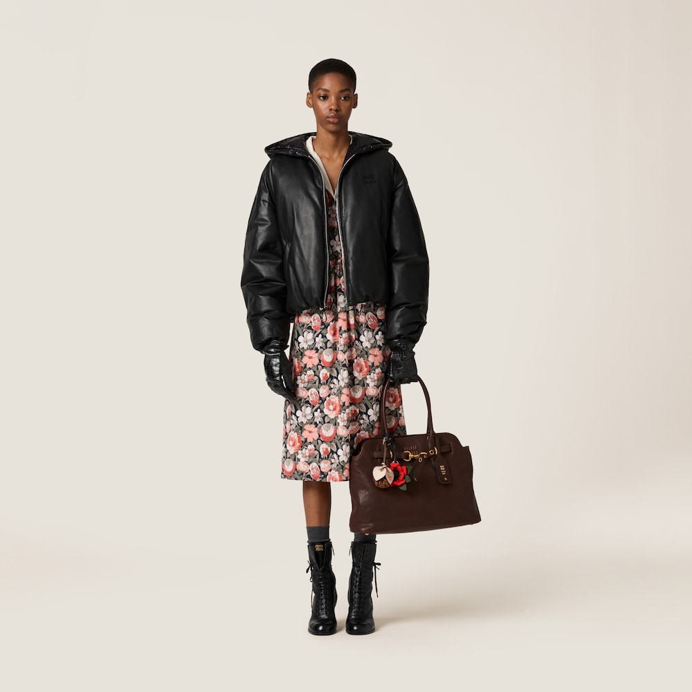 Padded nappa leather jacket