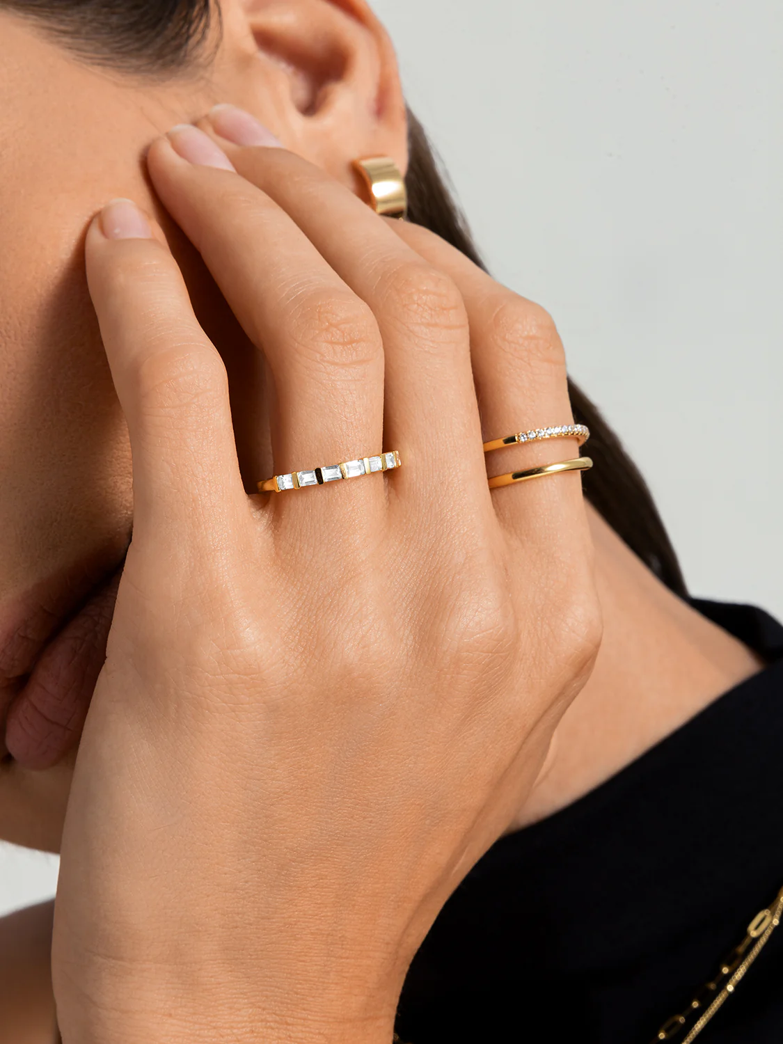 Baguette Sapphire Half Eternity Ring