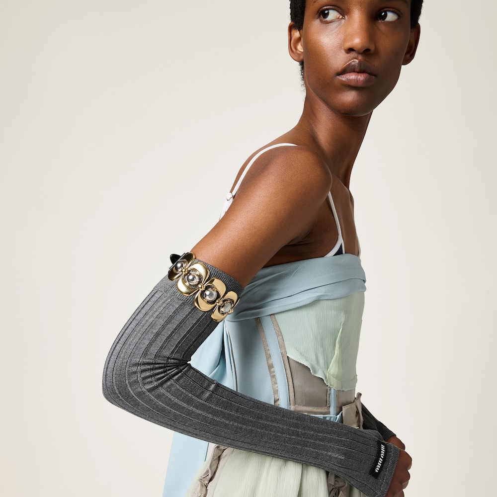 Leather and metal bracelet