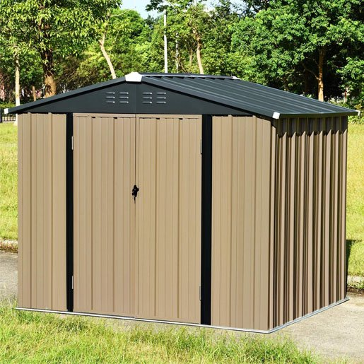 8&prime; x 6&prime; Outdoor Storage Sheds, Metal Utility Storage House for Backyard Patio Furniture Garden