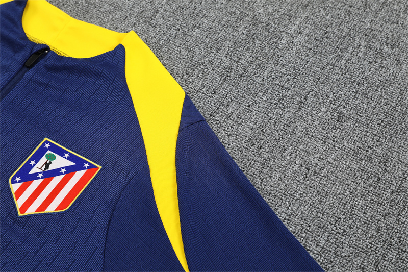 2025/2026Atletico Madrid Dark Blue Adult Half Zip Training Suit (Adult Kit)