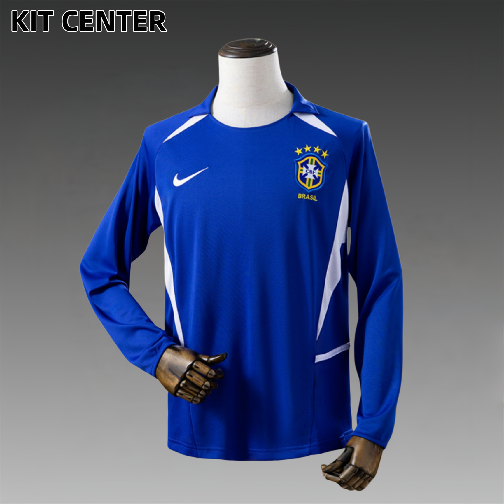 2002 Brazil Away Long Sleeve Retro Football Shirt