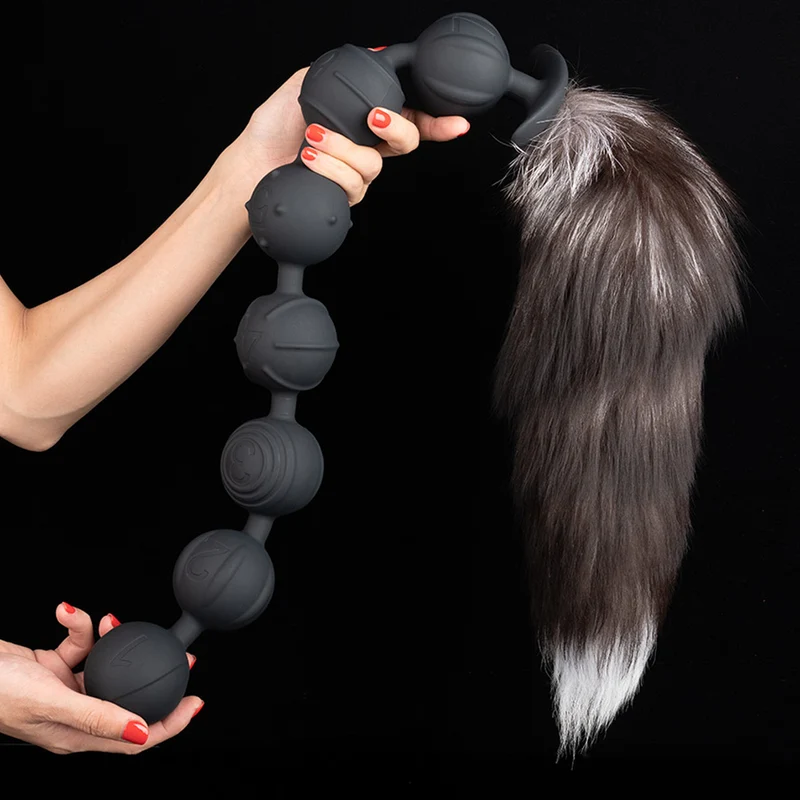 Soul - Silicone Anal Beads - 7 Balls with Removable Tail
