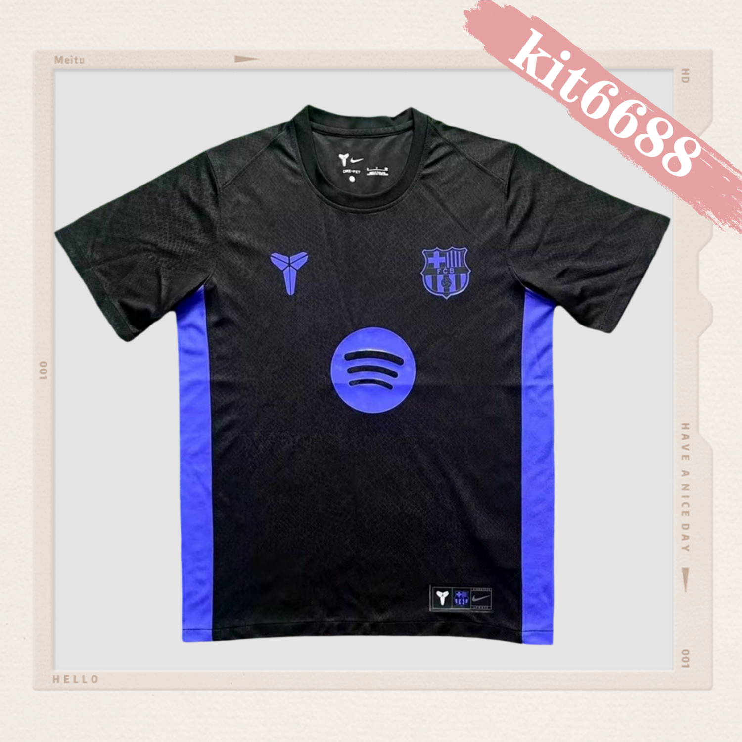 2025/2026 Barcelona Black Pre-match Training Shirt (Fan Edition)