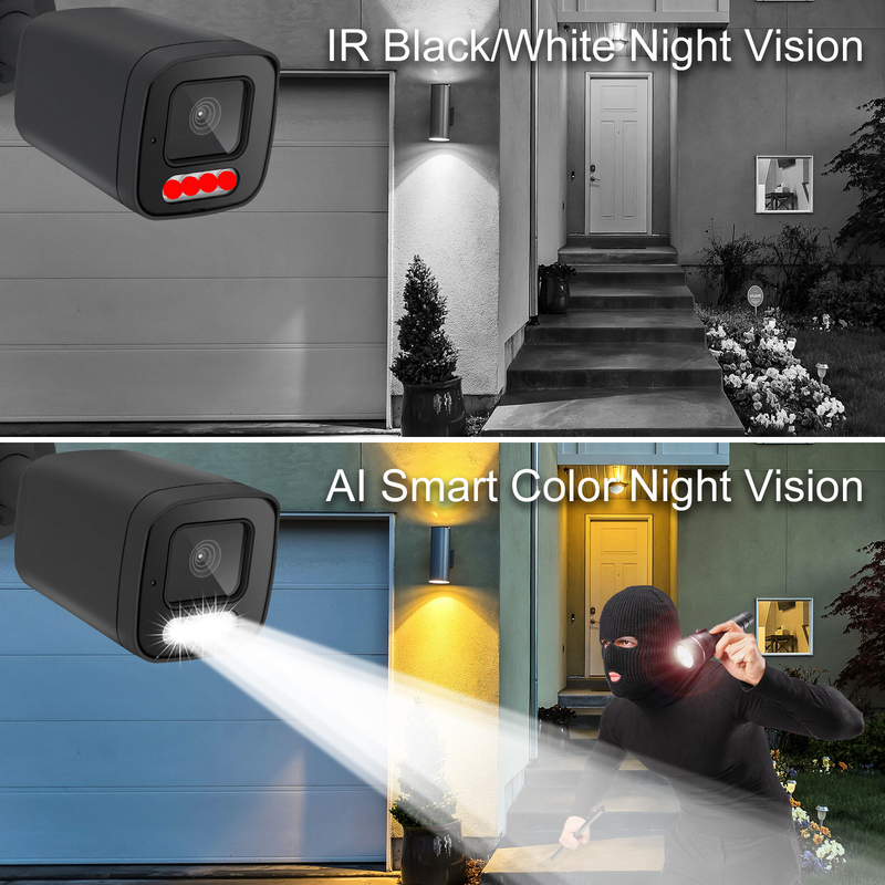 Gadinan 4K 8MP Two Way Audio Security Camera System Color Night Human Body Detection CCTV POE NVR Video Surveillance Camera Set