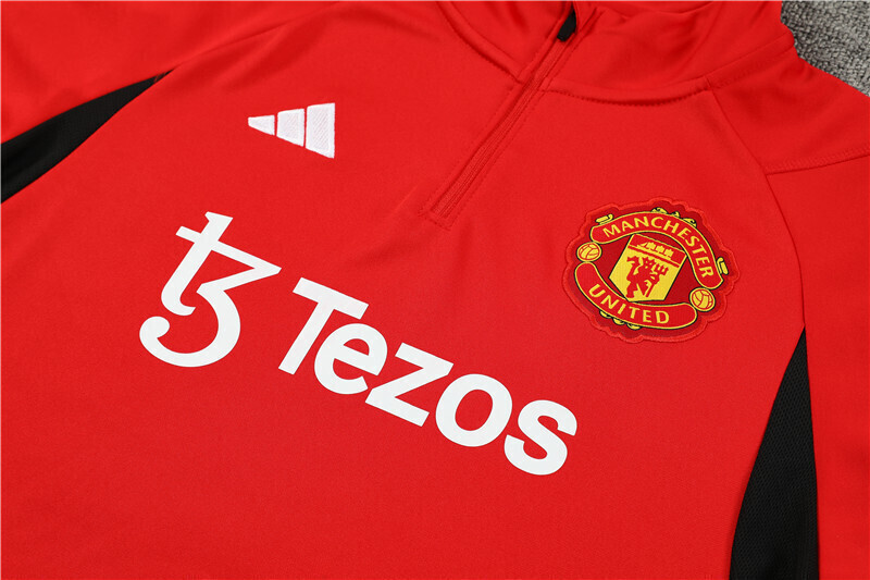 23/24 Manchester United red Half Zip Training Kit (Adult Kids Kit)