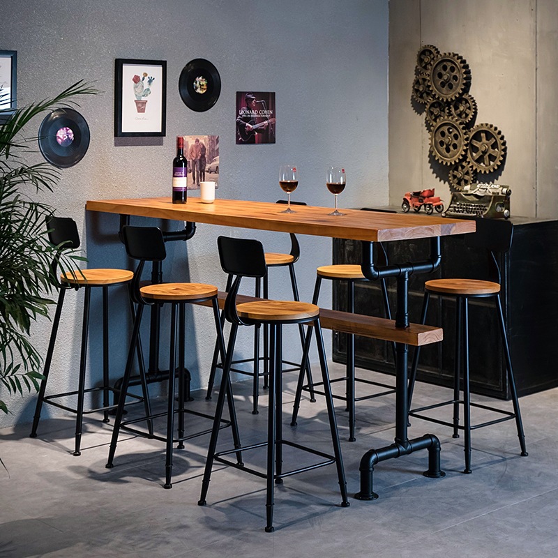 Table Rock Plate Bar Table Light Luxury Long High Home Chair Simple Table and Chair