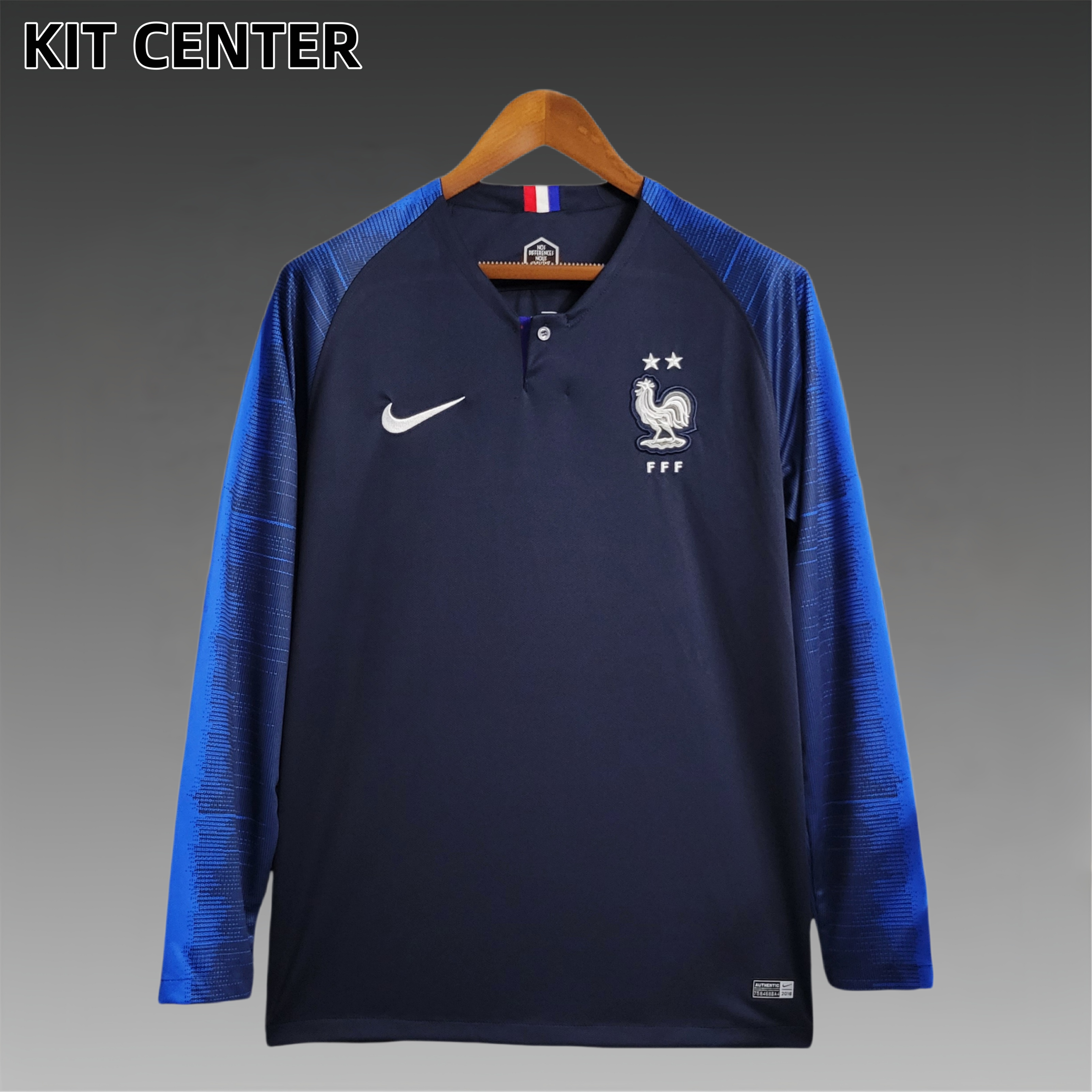 2018 France home  Retro Long  Football Shirt