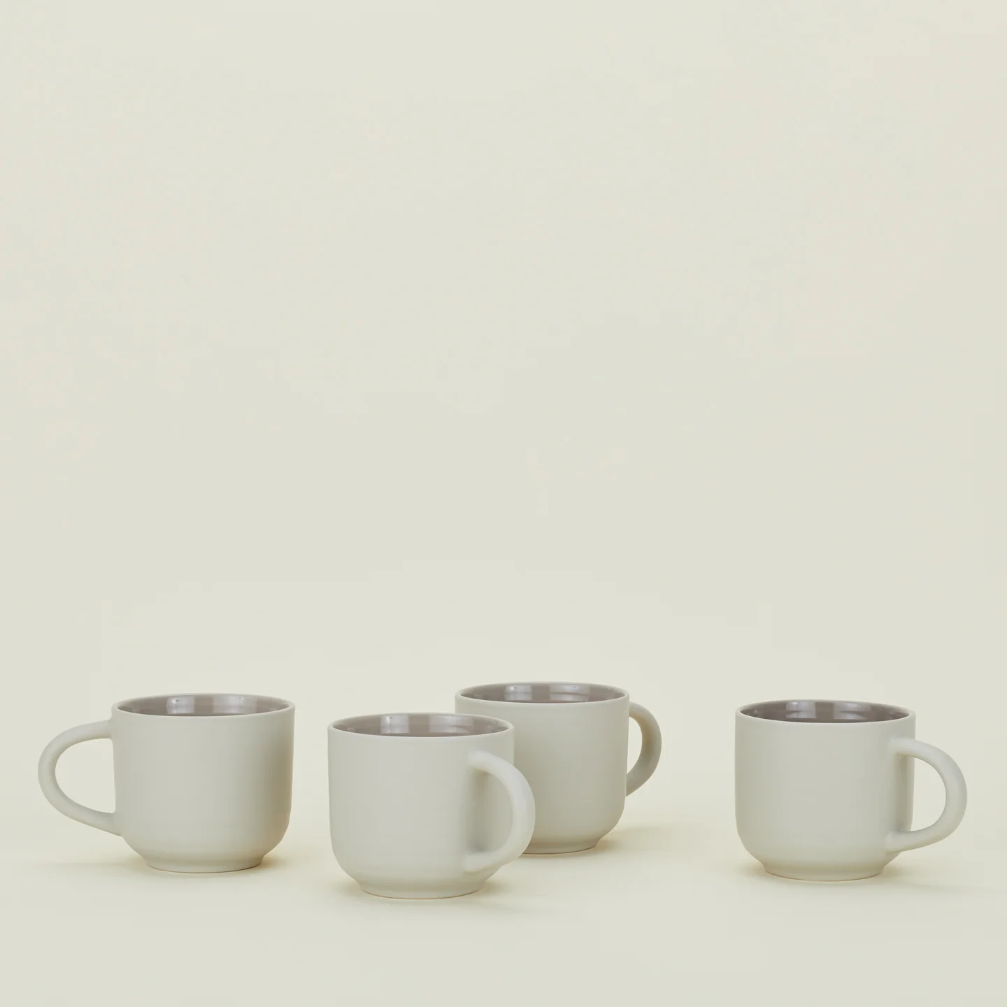 Essential Mug, Set of 4 - Light Grey