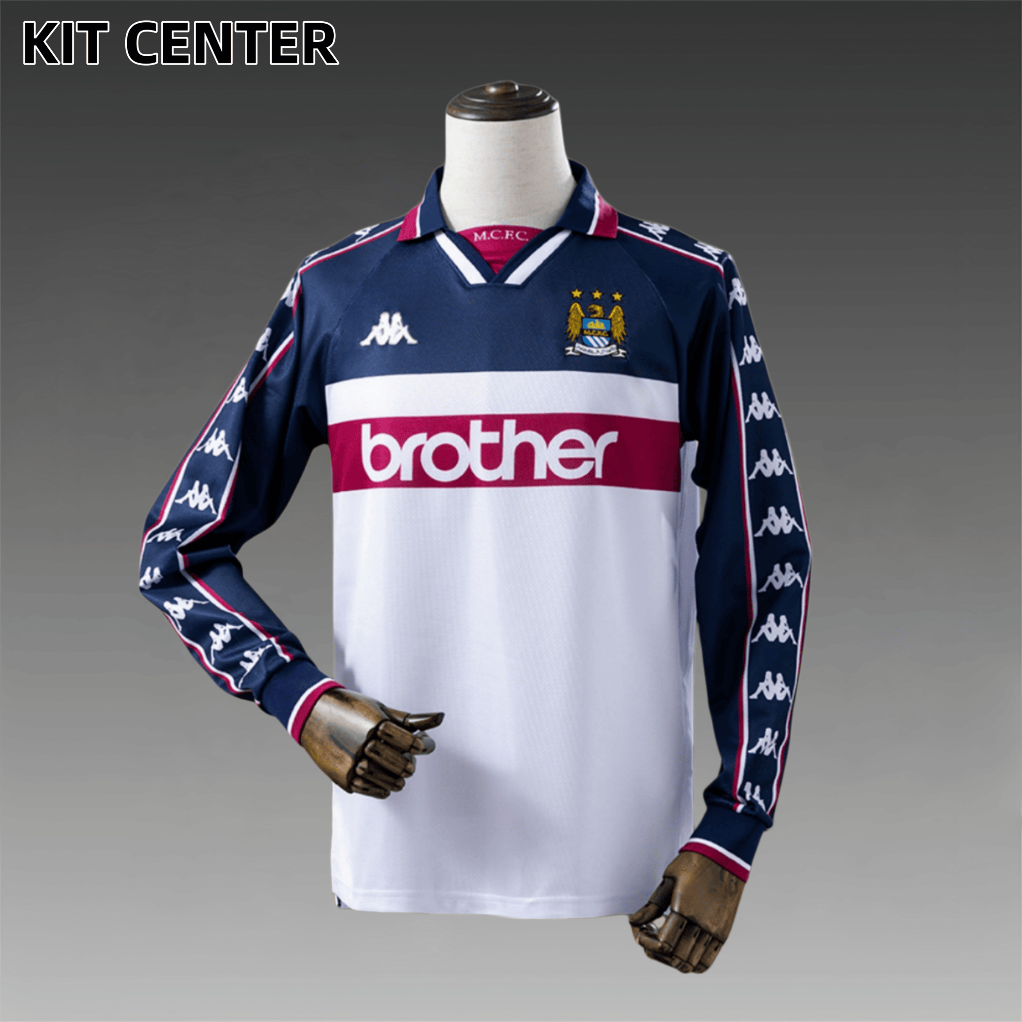 97/98 Manchester City Away Long Sleeve Retro Football Shirt
