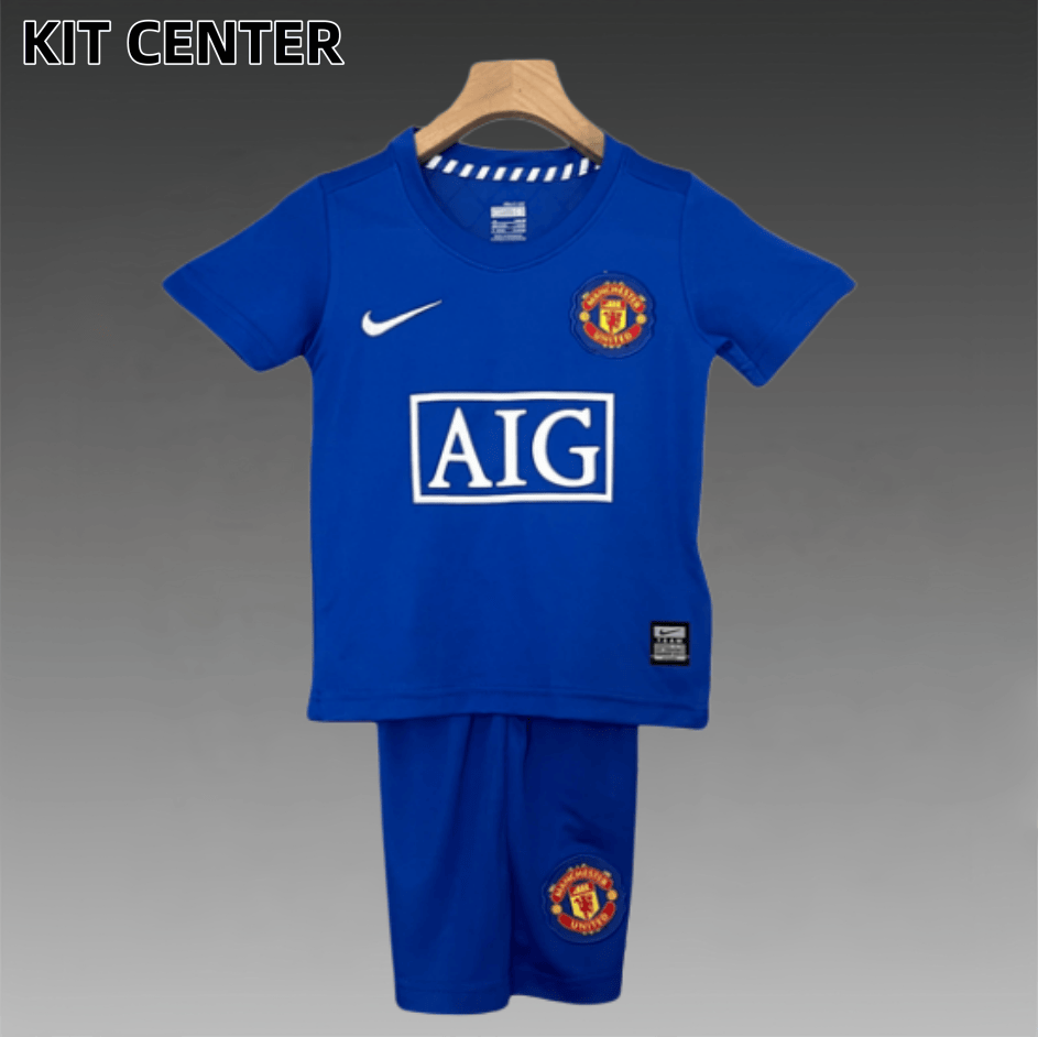 08/09 Manchester United Third Away ground Retro Football Soccer Kids Kit