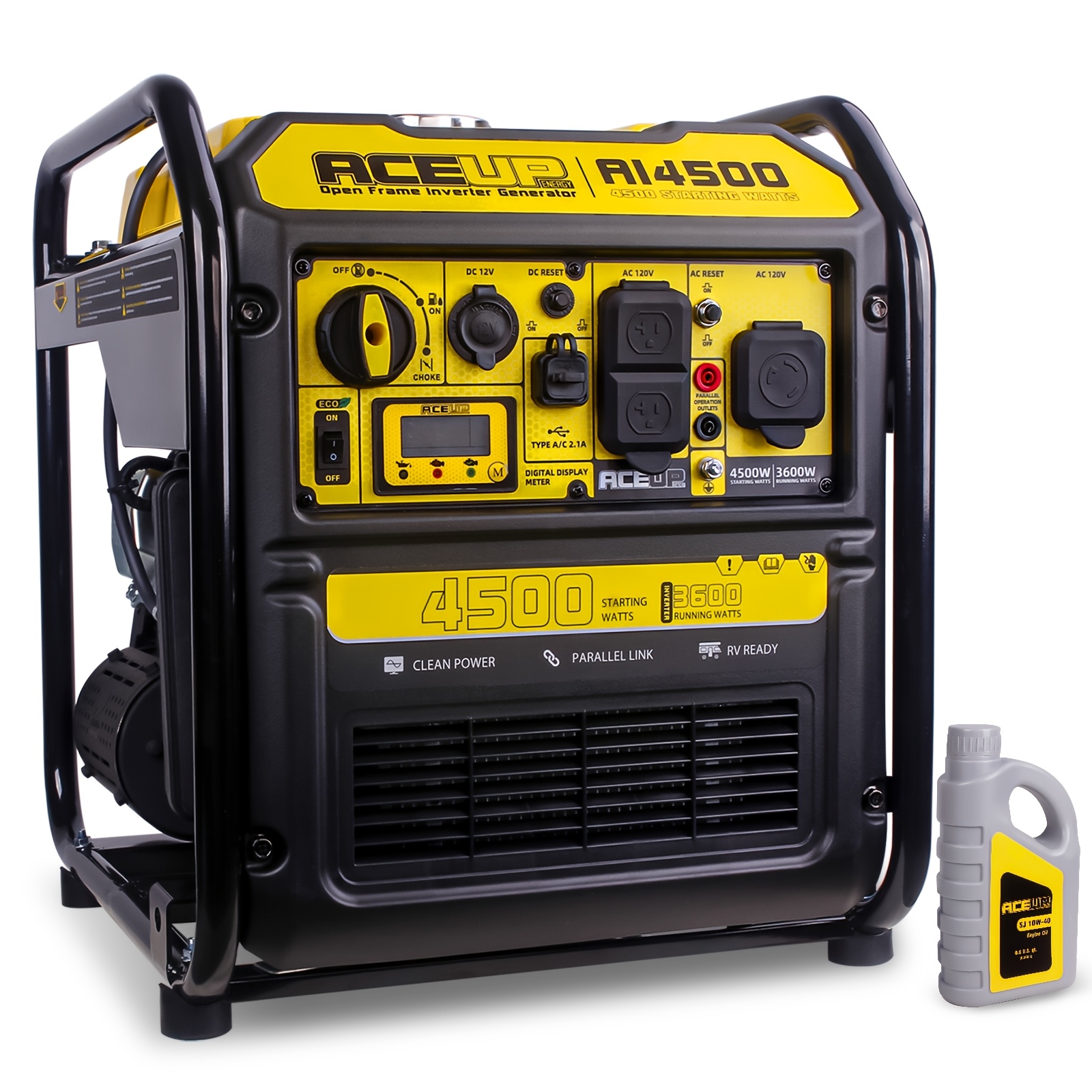 Aup Energy 4500W Inverter Generator 223CC Gasoline Generator, suitable for RV camping and home use, meets EPA standards