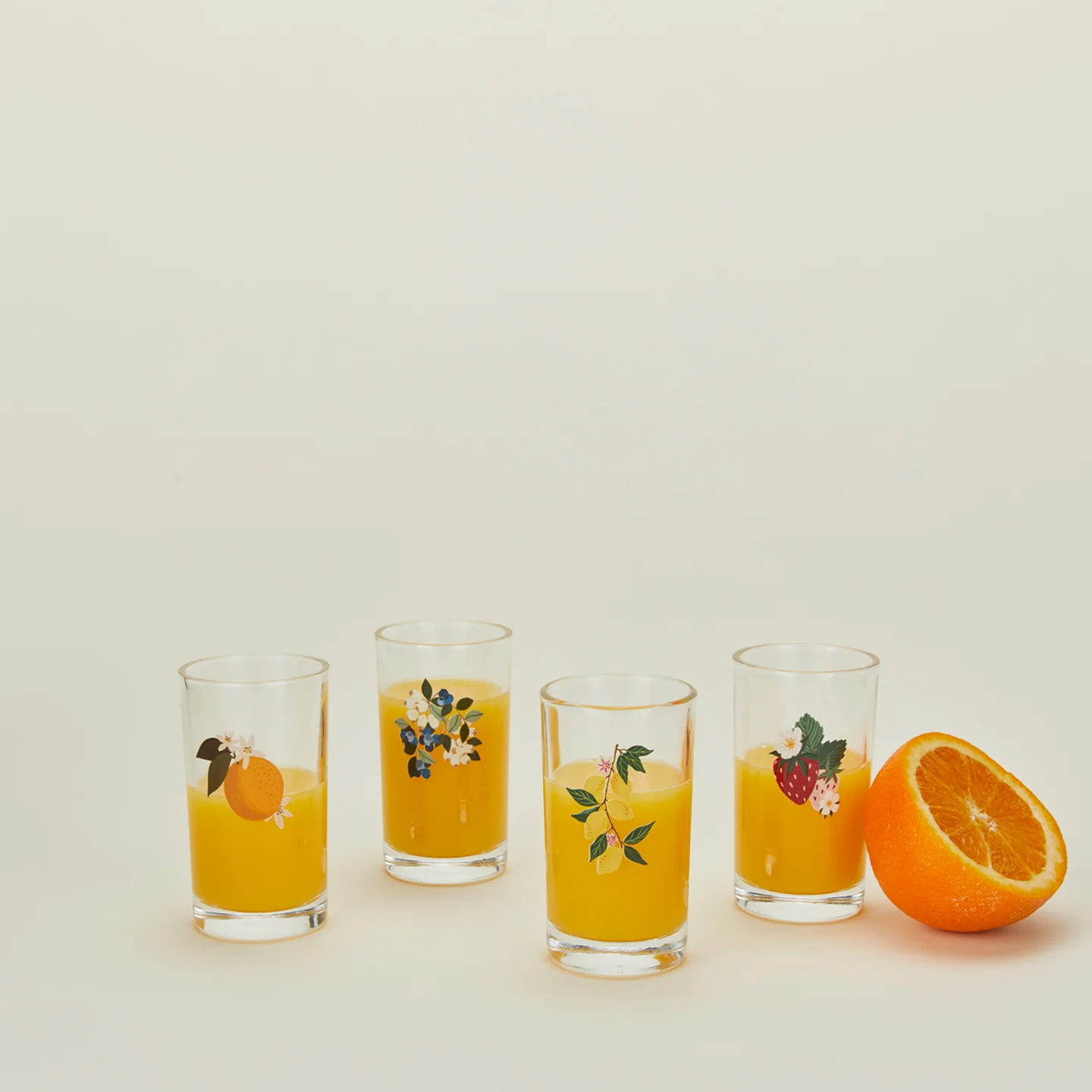 Berry & Citrus Juice Glasses, Set of 4