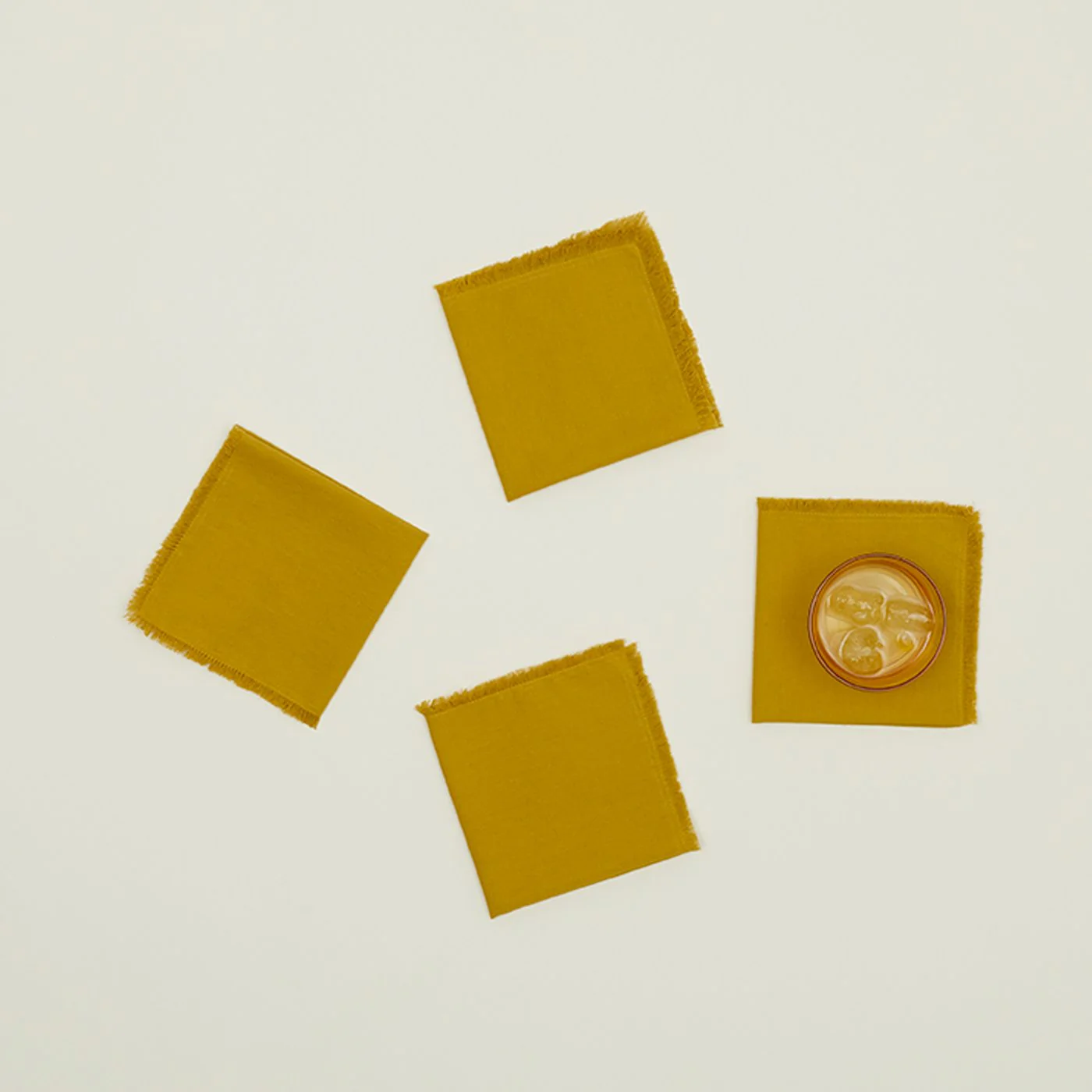Essential Cocktail Napkins, Set of 4 - Mustard