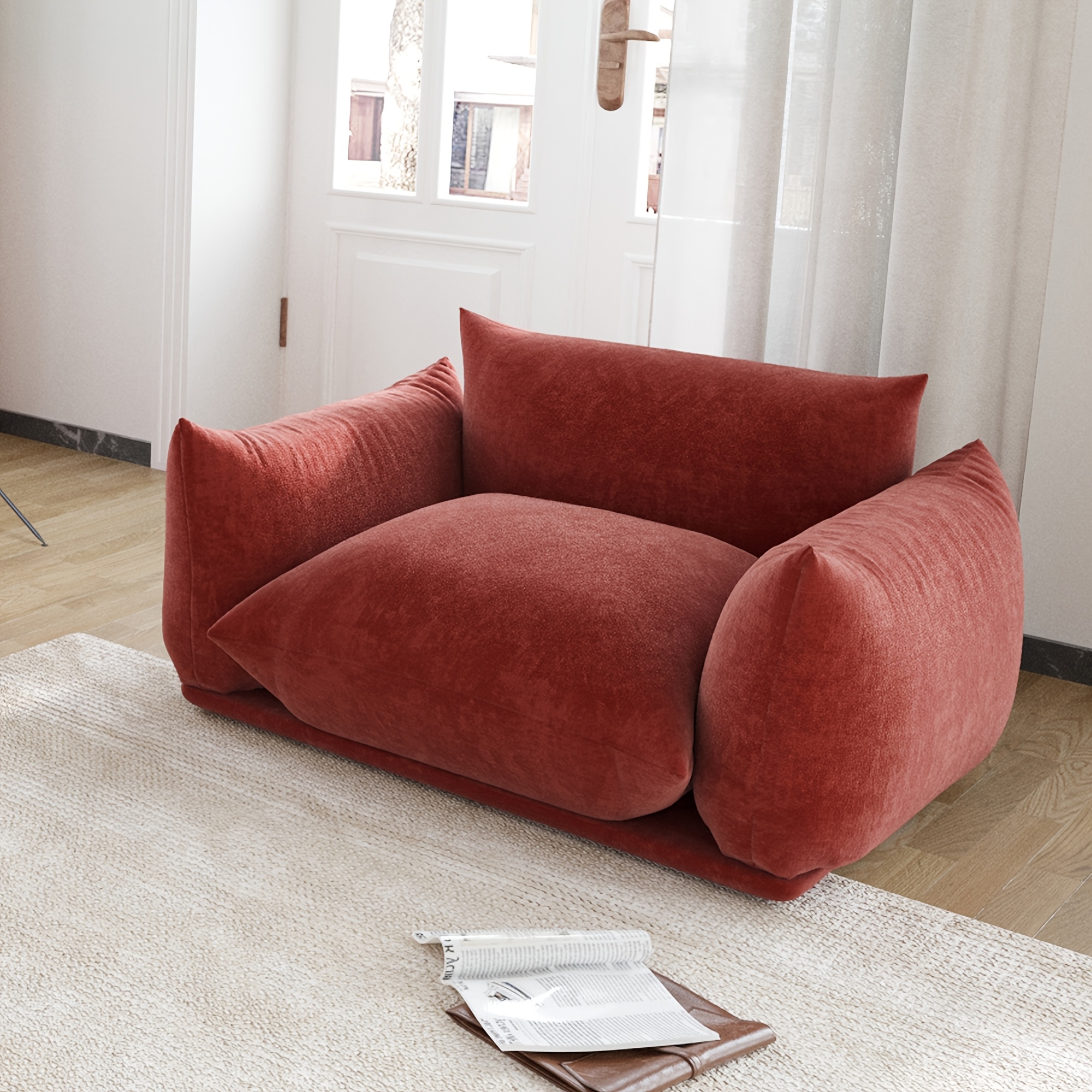 50inch Decorative chair, chenille sofa, single sofa chair, modern deep-seated sofa, suitable for small spaces, living rooms, apartments, and offices