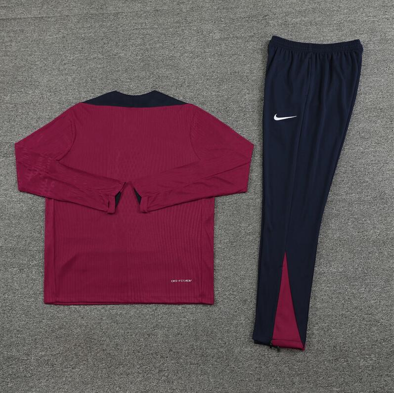 2025/2026 England burgundy Half Zip Training Kit - (Adult Kids Kit)