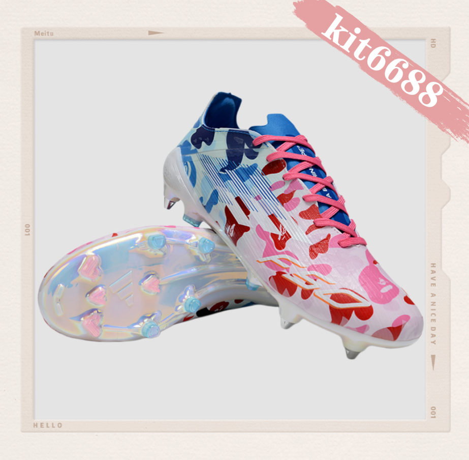 A F50 ELITE FG BAPE.CLEAR PINK/ICEBLUE/FOOTWEAR WHITE LIMITEDEDITION