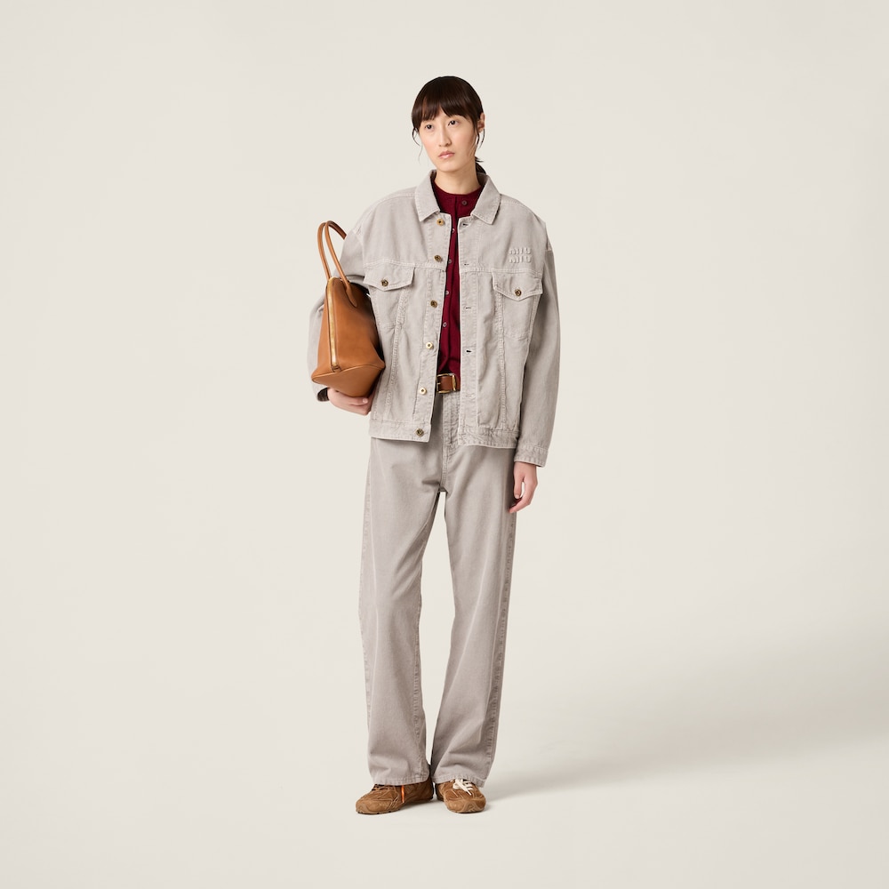 Garment-dyed corduroy pants