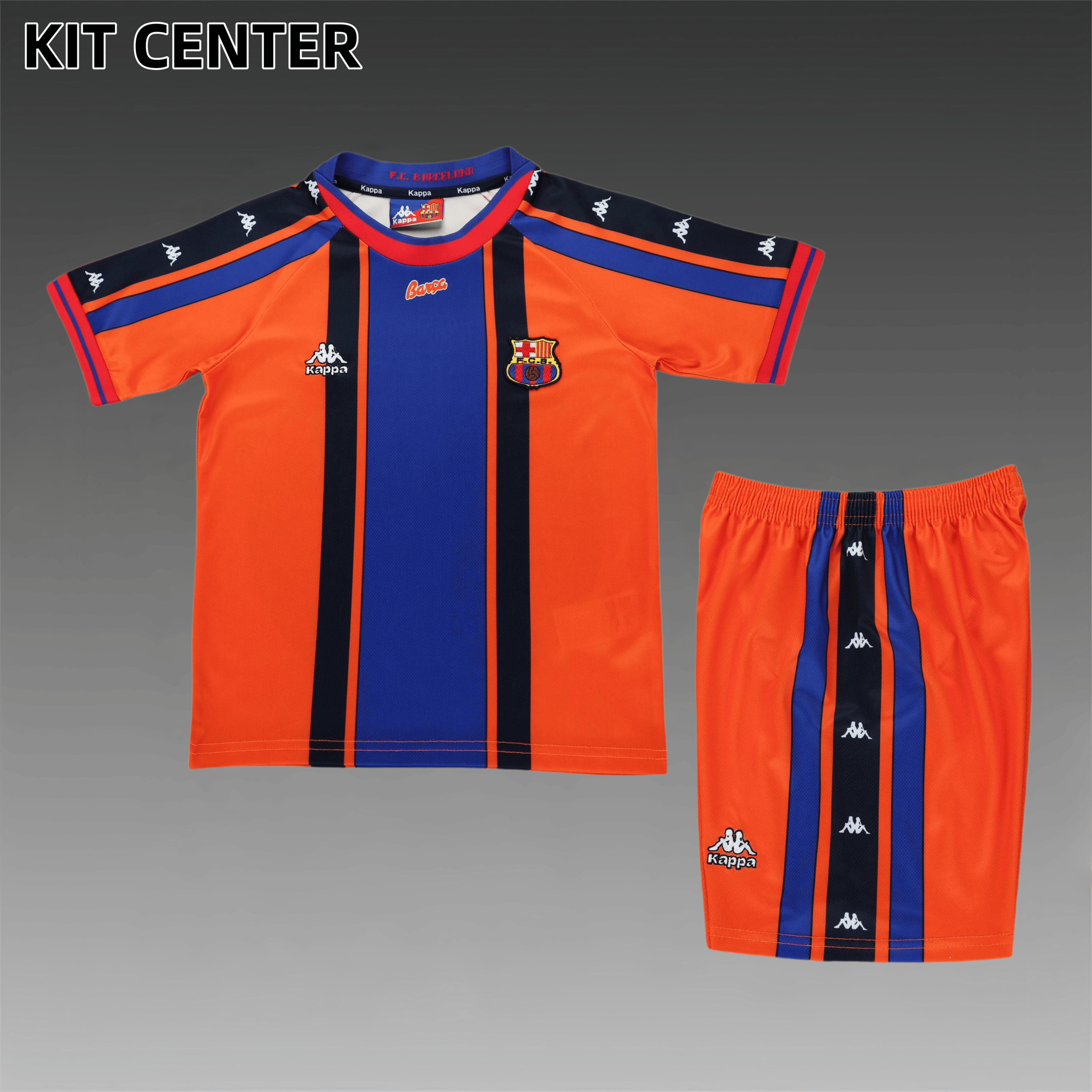 1997/1998 Barcelona Away Retro Kids Kit(Kids Kit)