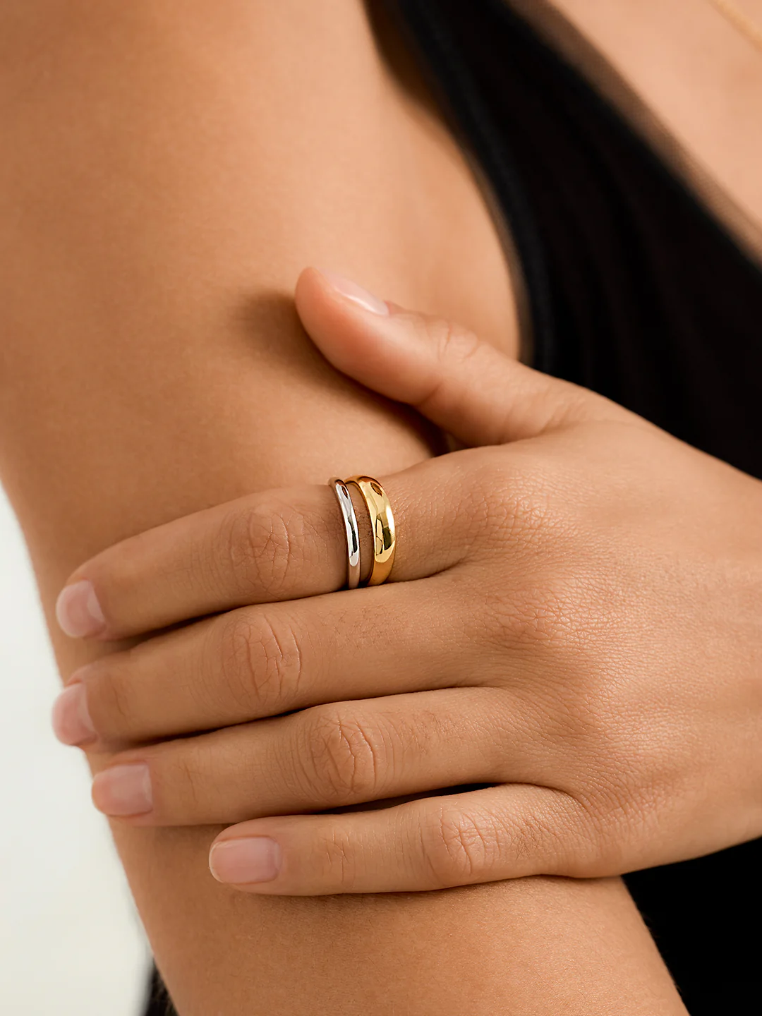 Mixed Dome Layered Ring