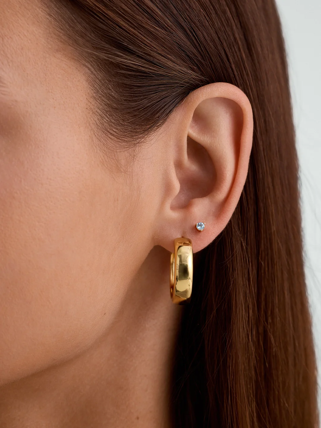 Mini Blue Topaz Studs