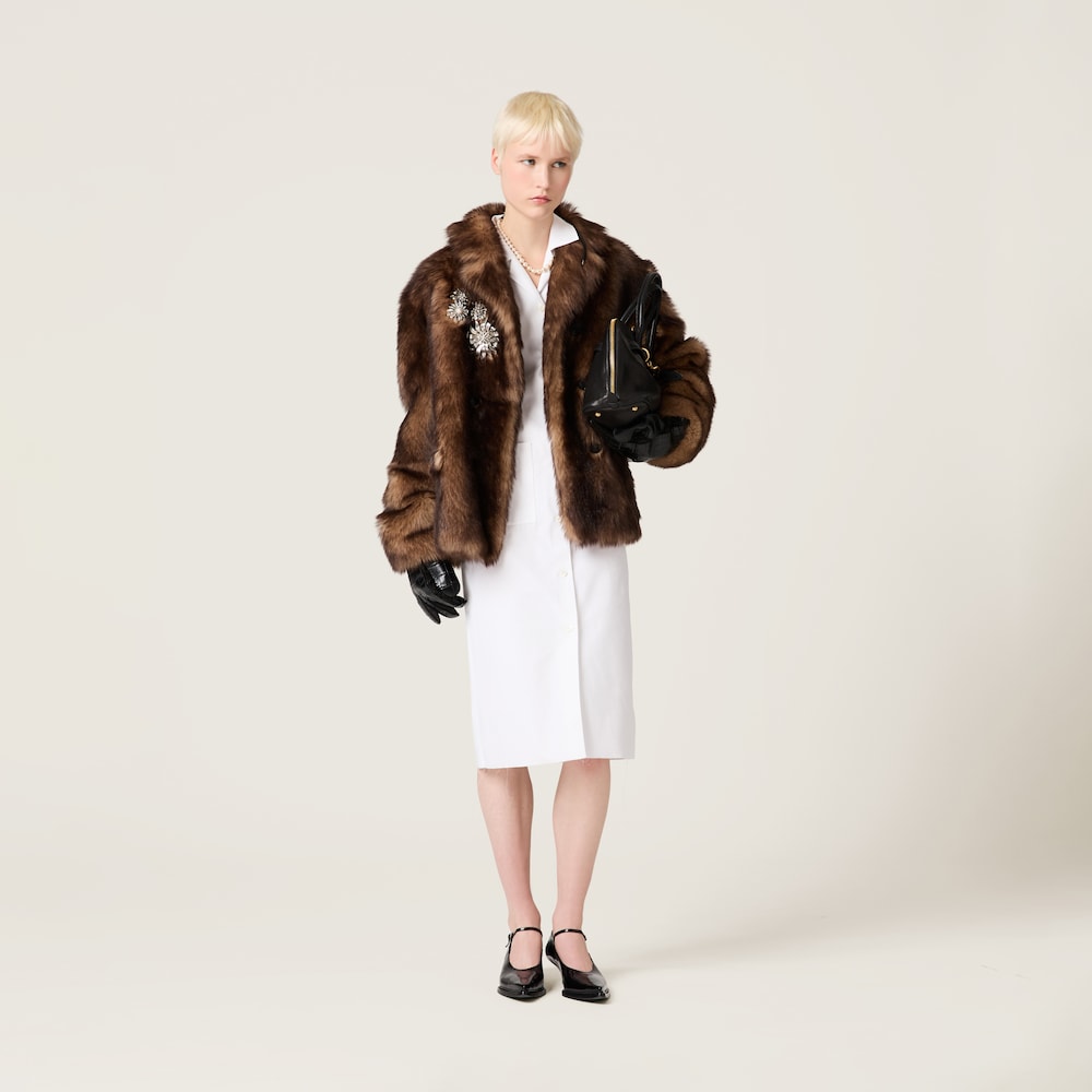 Double-breasted shearling jacket