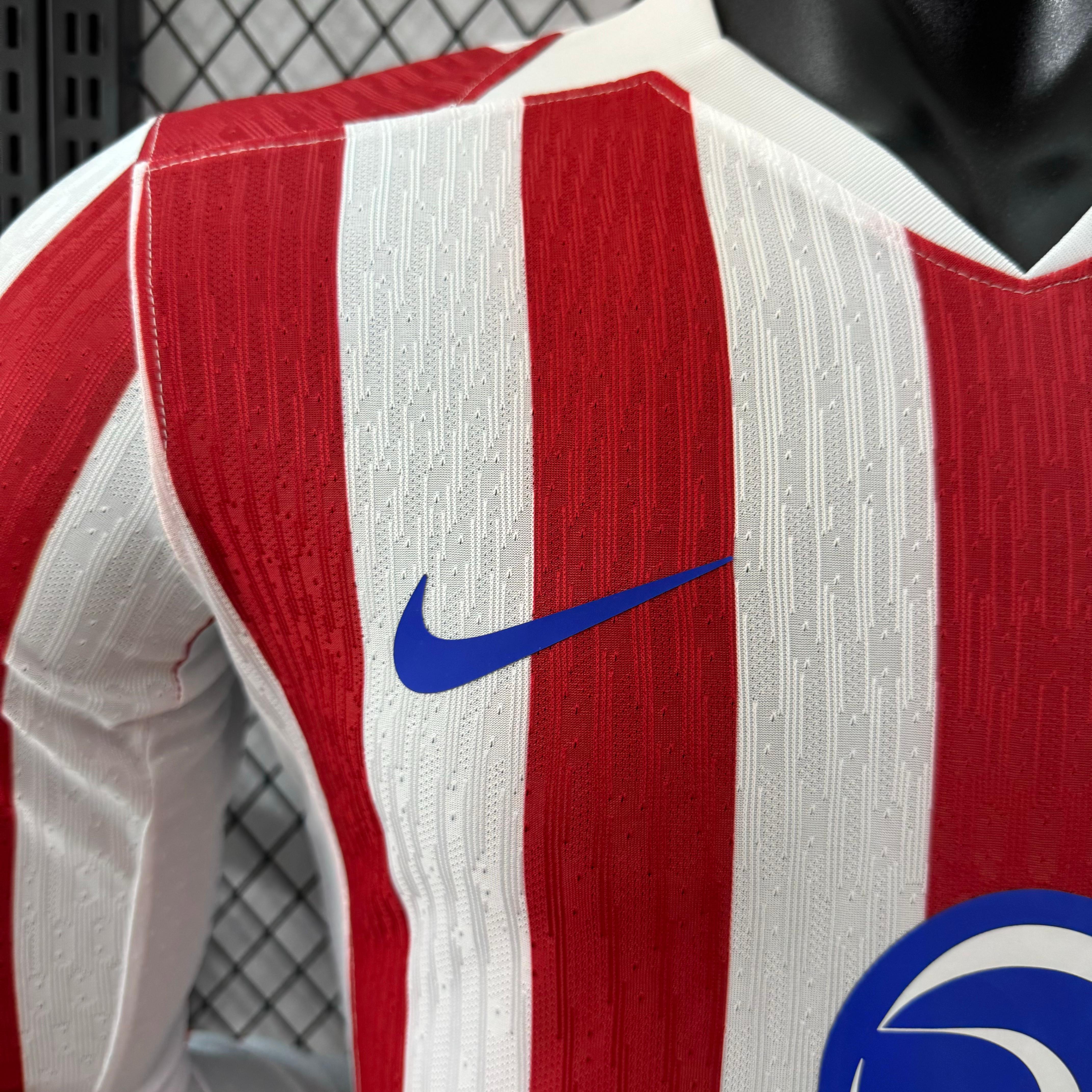 2025/2026 Atletico Madrid Home Long Sleeved Football Shirt (Player Edition)