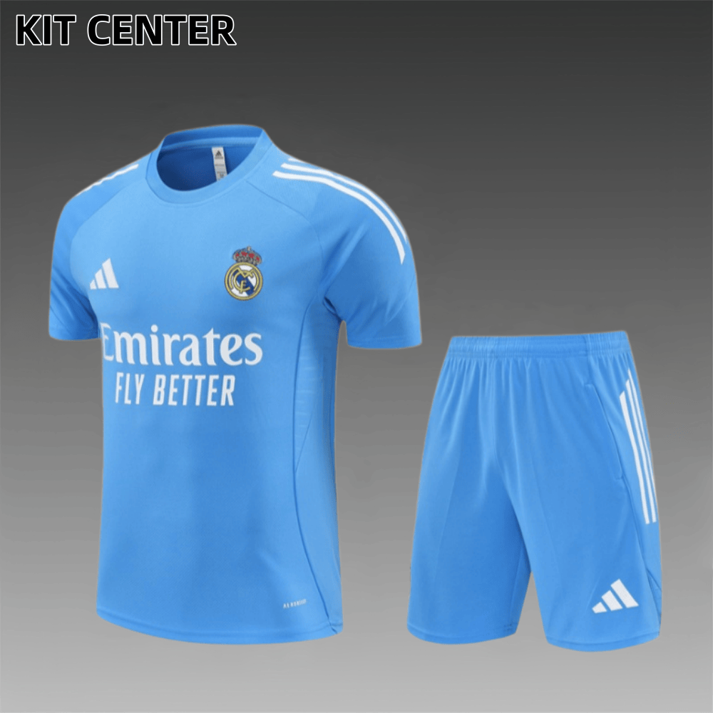 25/26 Real Madrid light blue Short Sleeve Training Wear ( Adult kit Kids )