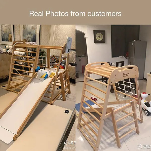 Children's Wooden Climbing Frame Indoor Playground Exercise Equipmen