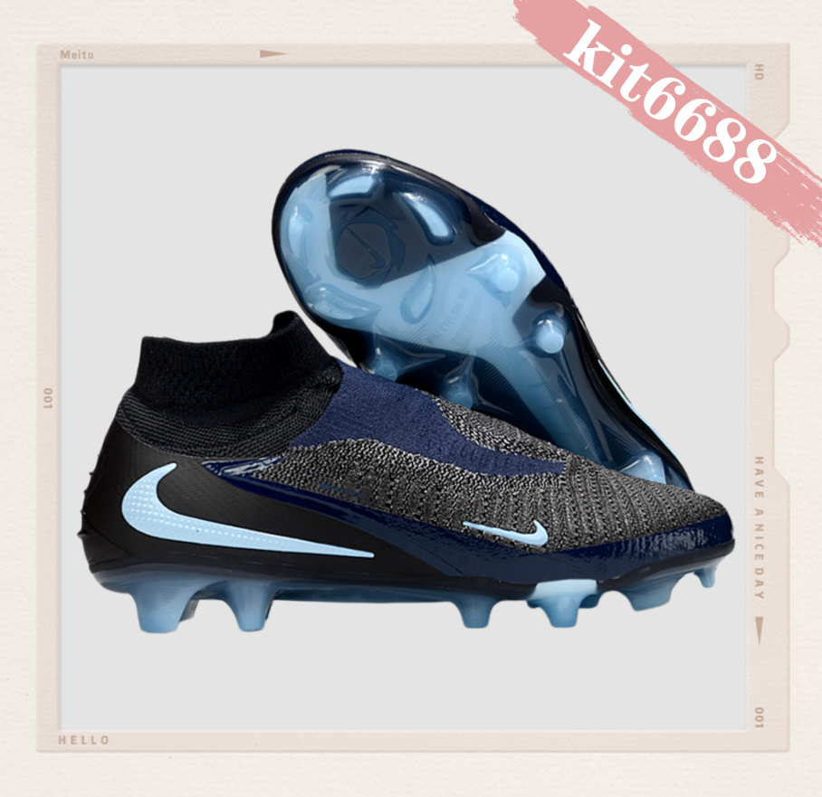 N Phantom 6 Elite High Cut FG Shadow - Black/Ice Blue