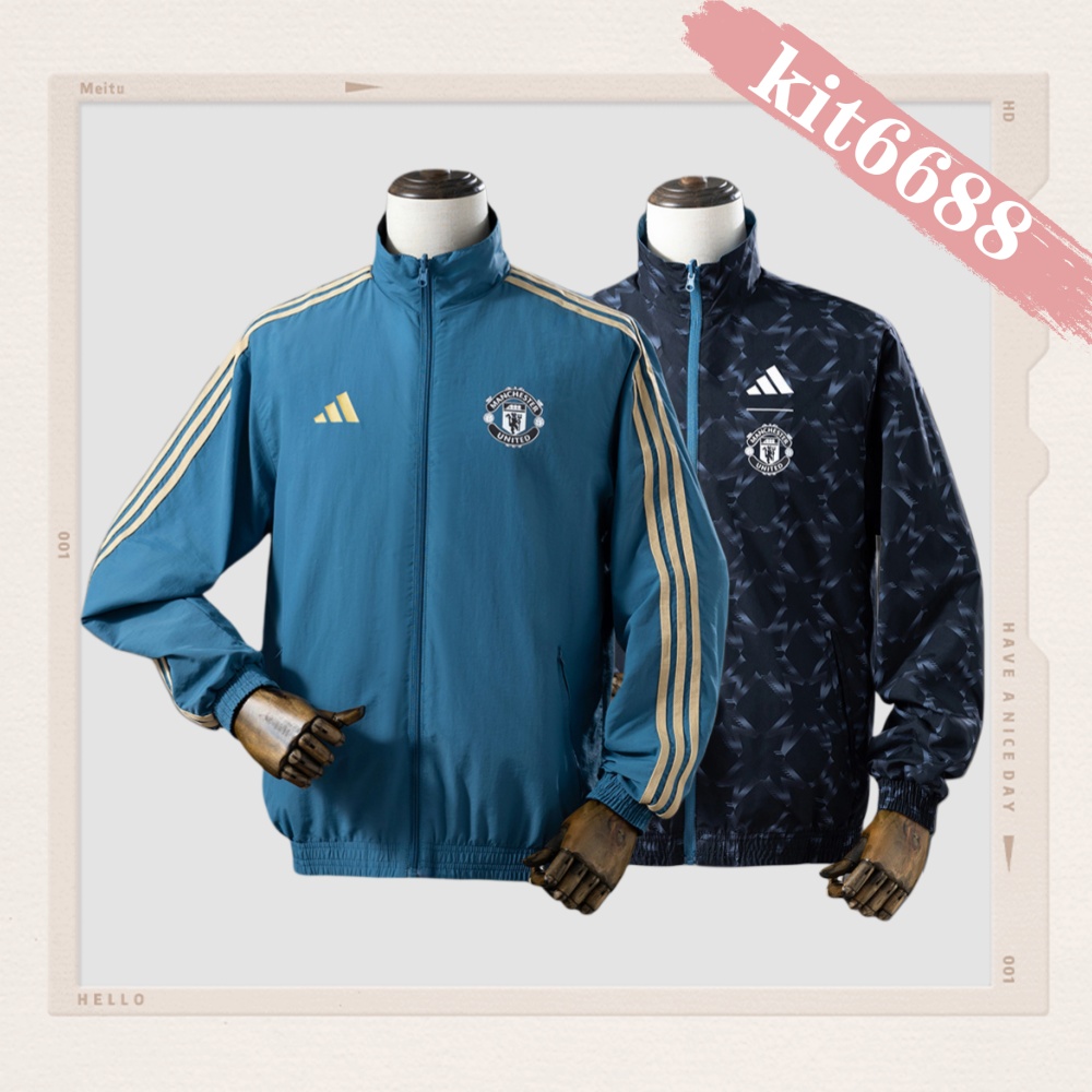 25/26 Manchester United Reversible Jacket Windbreaker - Blue&Black