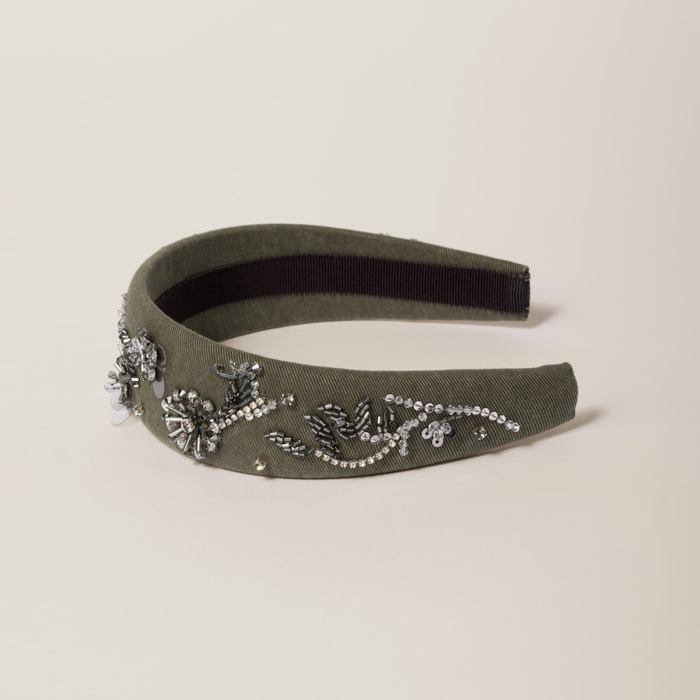 Embroidered gabardine headband