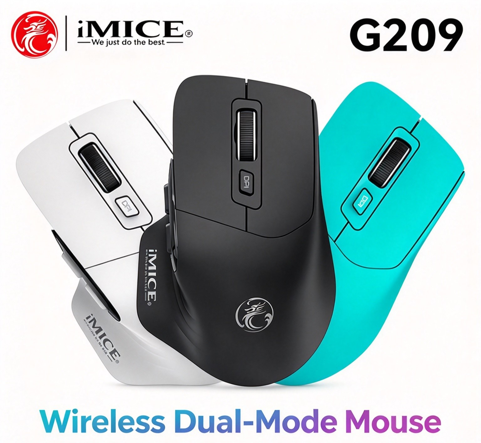 Ergonomic Rechargeable Wireless Mouse, 6 Buttons Bluetooth & 2.4G Dual Mode Computer Mouse, 4 Adjustable DPI 800-3200, Type-C Charging Optical Mouse for Laptop PC Office Gaming