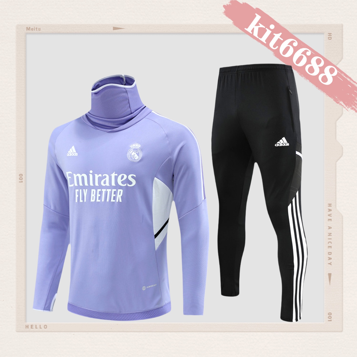 2024/2025 Real Madrid Purple Kids Half Zip Training Kit (Kids Kit)