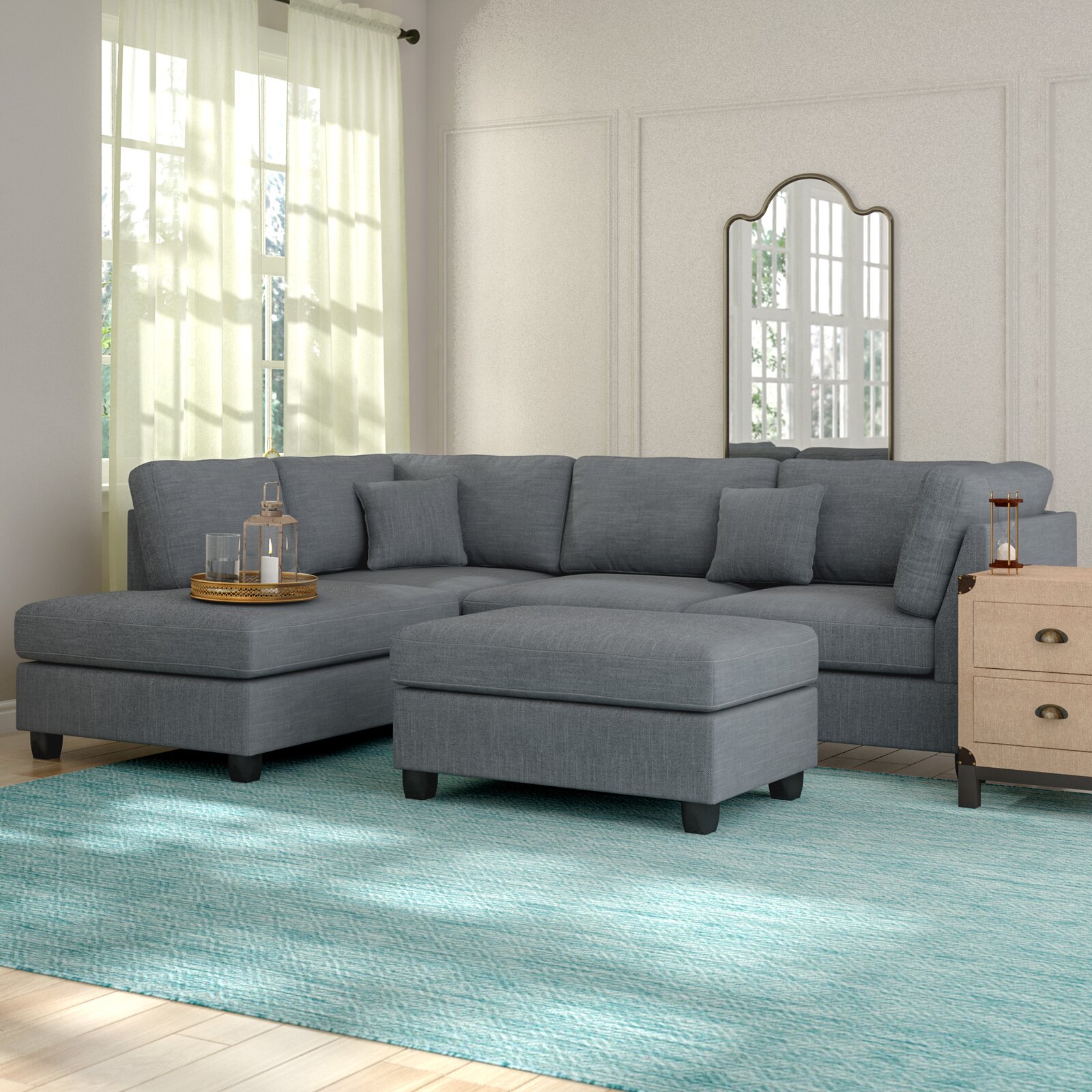 Hemphill 3 - Piece Upholstered Chaise Sectional