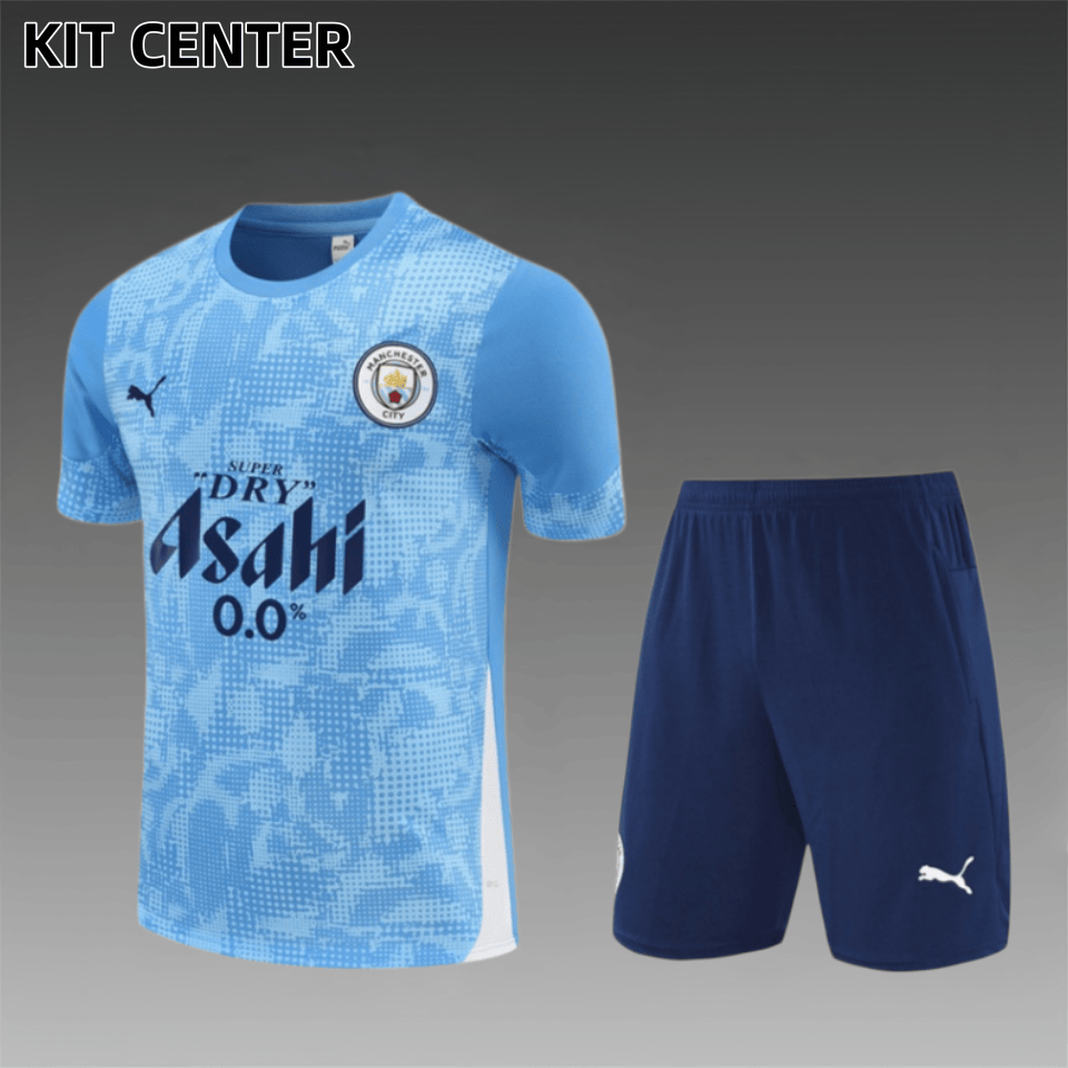 25/26 Manchester City Short sleevedtraining clothes (Adult Kids Kit)