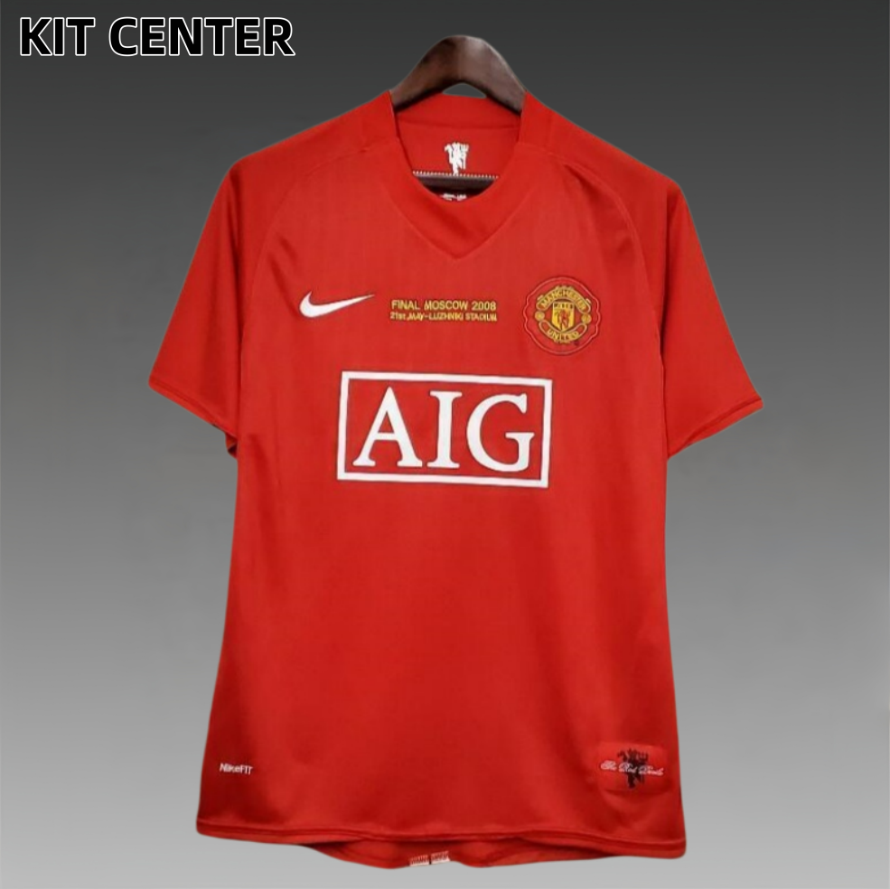 07/08 Manchester United  home Champions League version  retro football jersey