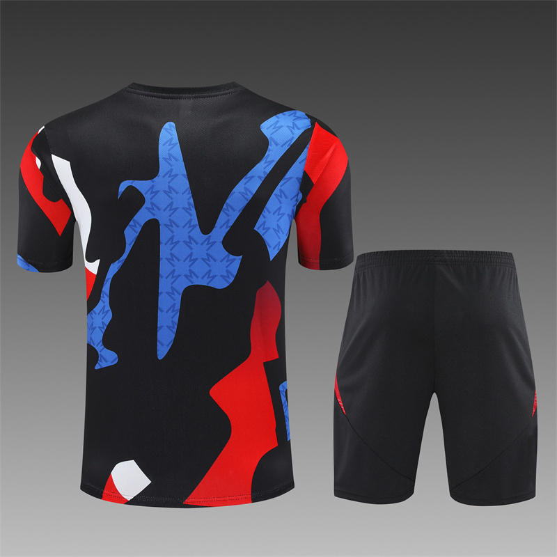 24/25 Manchester United  Black [Camouflage]  Short Sleeve Training Wear ( Adult kit Kids )