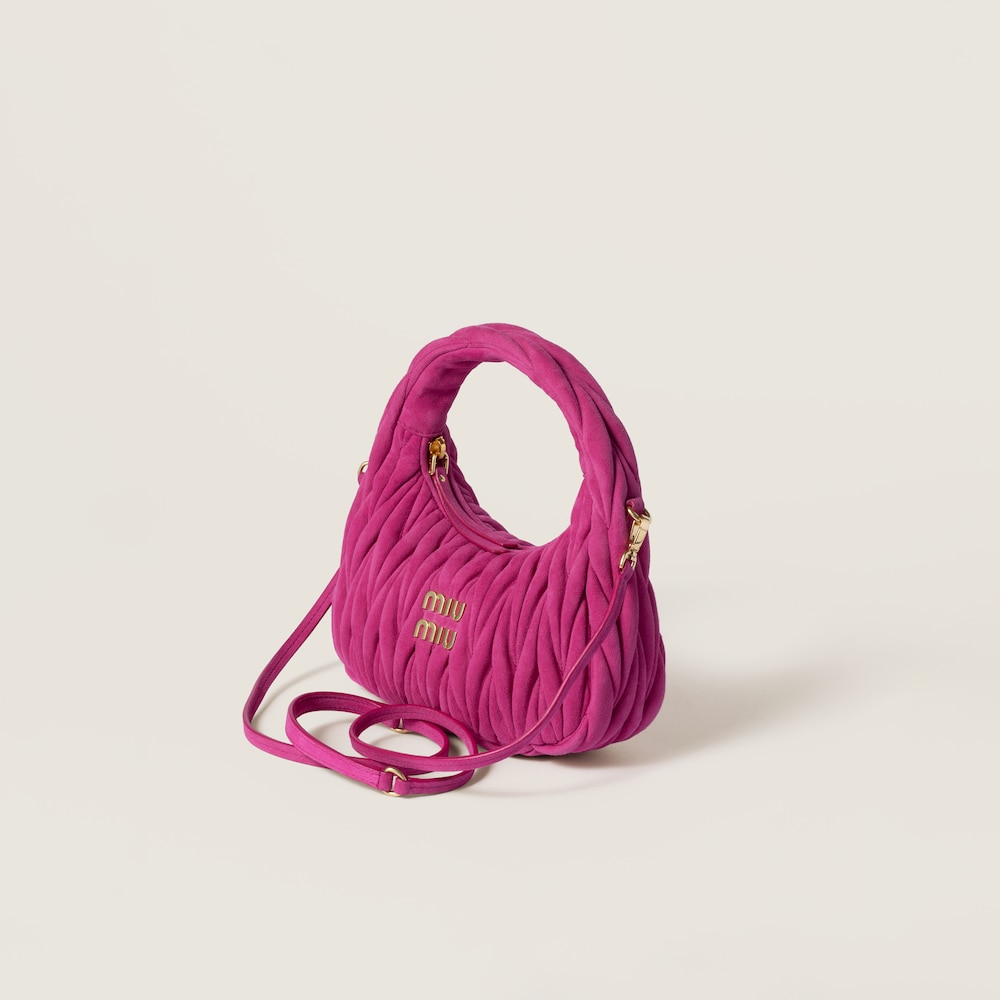 Wander matelassé suede bag