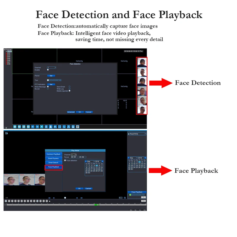 Gadinan 10CH/8CH/4CH 4K 8MP Face Detect H.265+ PoE NVR Video Recorder for Security CCTV System 24/7 Recording Network XMEYE