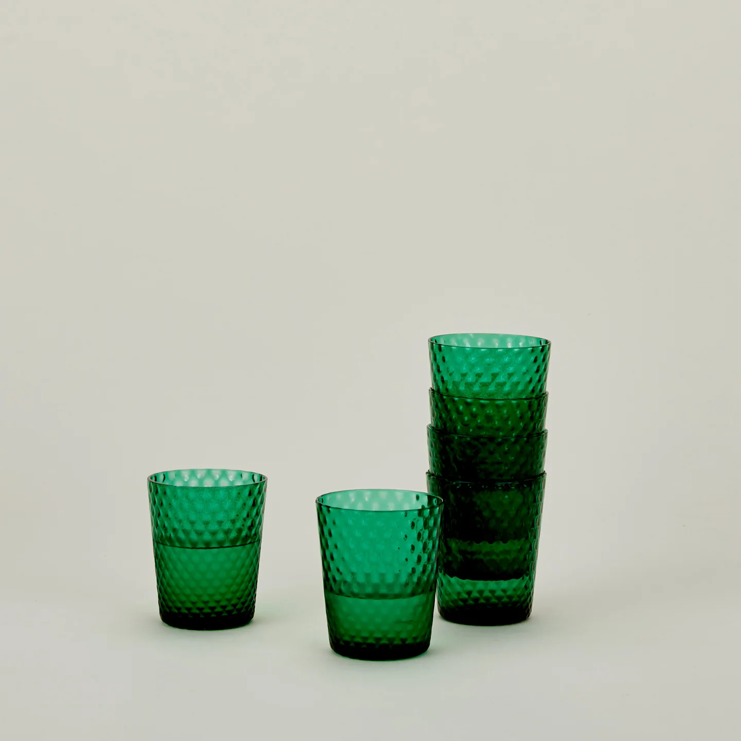 Veneziano Tumbler, Set of 6 - Green