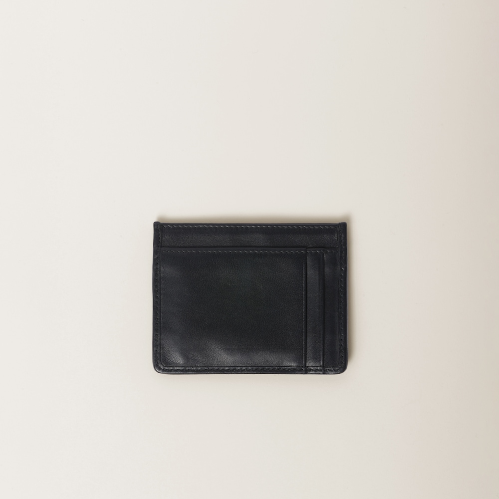 Matelassé nappa leather card holder
